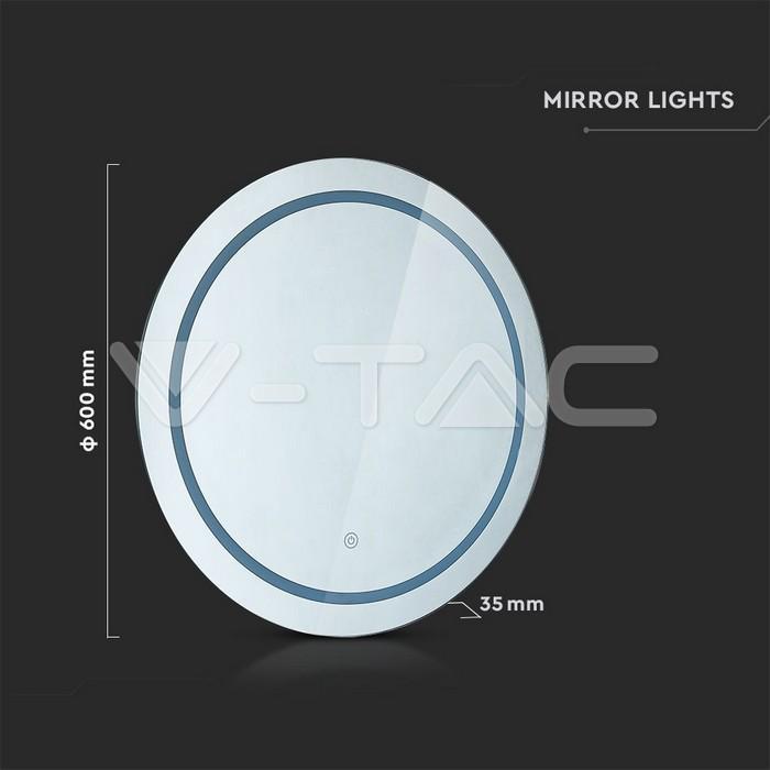 Specchio led V-tac 25w con Interruttore touch 3000-6400k IP44  VT-8602 - 40491 - 2140491 02