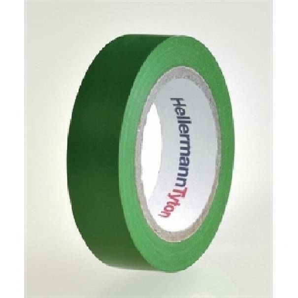 hellermanntyton hellermann tyton helatape flex 15 - nastro isolante in pvc multiuso colore verde 710-00103 - foto 1