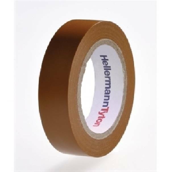 hellermanntyton hellermann tyton helatape flex 15 - nastro isolante in pvc multiuso colore marrone 710-00107 - foto 1