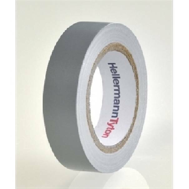 hellermanntyton hellermann tyton helatape flex 15 - nastro isolante in pvc multiuso colore grigio 710-00108 - foto 1