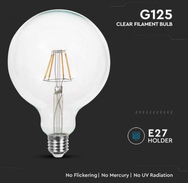Lampadina led G125 V-tac 10W E27 3000K VT-1979-N -214422 03