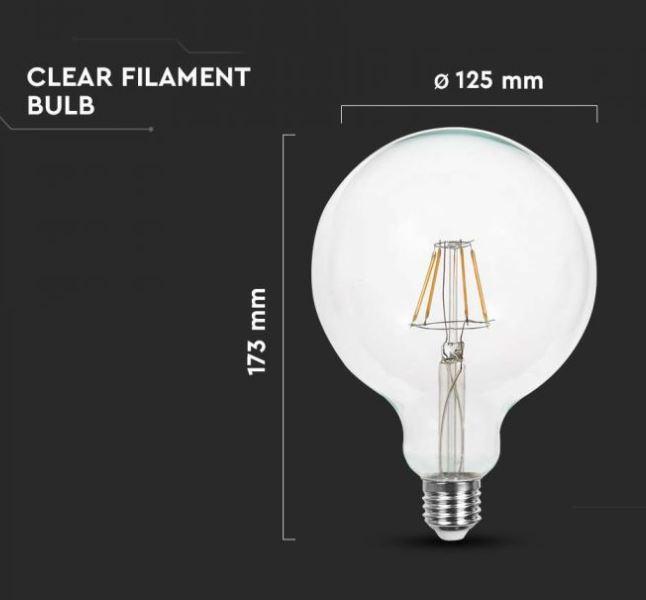 Lampadina led G125 V-tac 10W E27 3000K VT-1979-N -214422 04