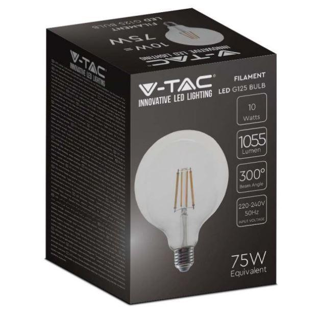 Lampadina led a filamento G125 V-tac 10W 4000K E27 VT-1979-N - 214423 02