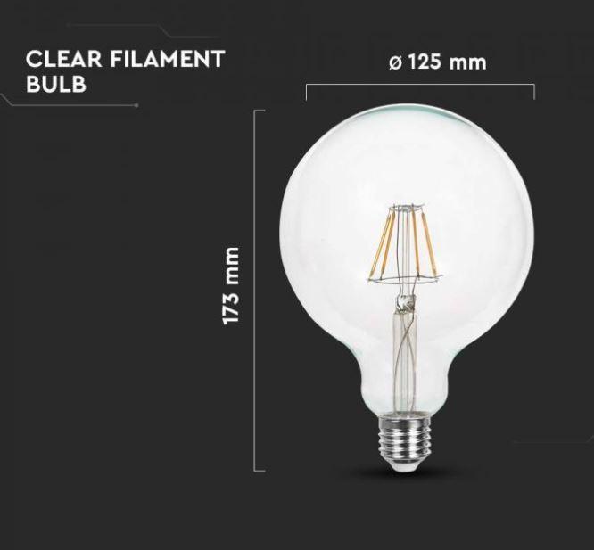 Lampadina led a filamento G125 V-tac 10W 4000K E27 VT-1979-N - 214423 03