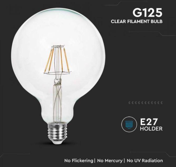 Lampadina led a filamento G125 V-tac 10W 4000K E27 VT-1979-N - 214423 05