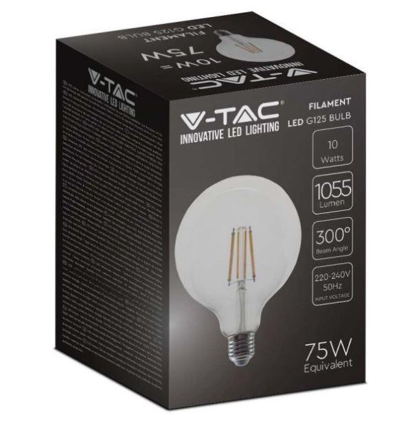 Lampadina led a filamento G125 V-tac 10W 6500K E27 VT-1979-N - 214424 02