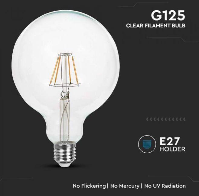 Lampadina led a filamento G125 V-tac 10W 6500K E27 VT-1979-N - 214424 05