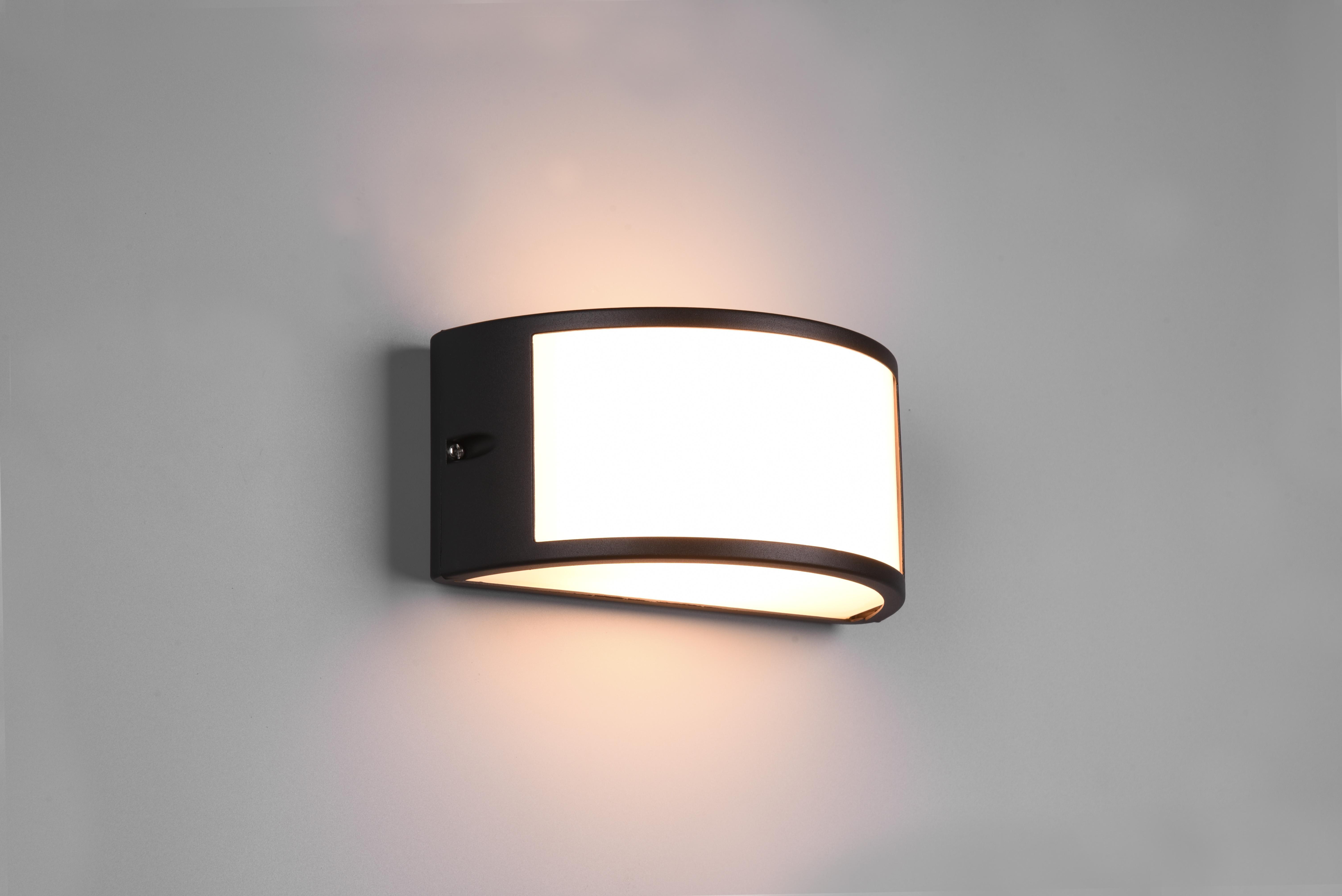 trio lighting kendali applique da esterno fascia futouchdimmerone di alluminio nera e diffusore opale l.25cm ip44 - foto 1