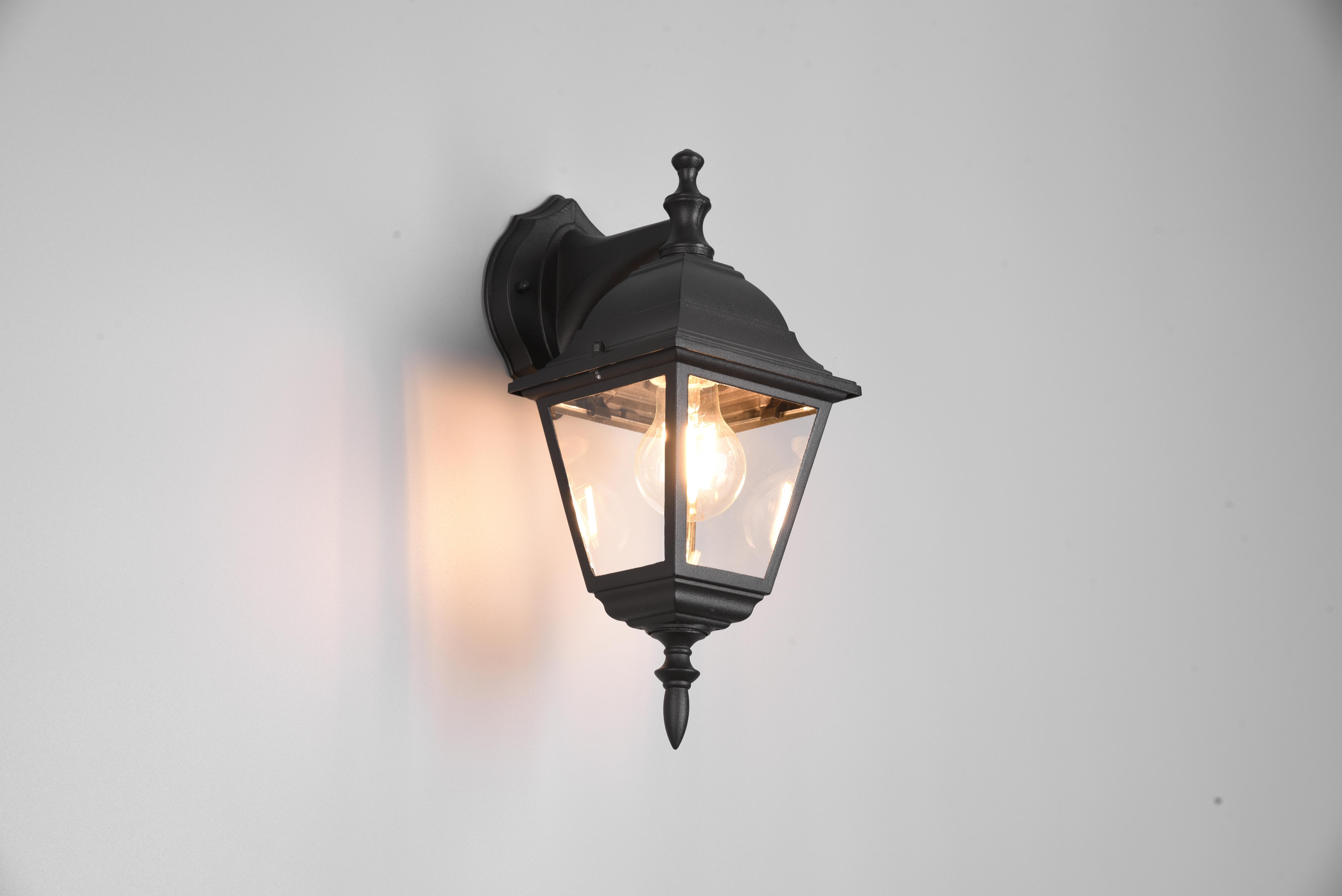 trio lighting livenza applique da esterno down 4 lati futouchdimmerone di alluminio nera e vetro trasparente h. 33cm ip44 - foto 1