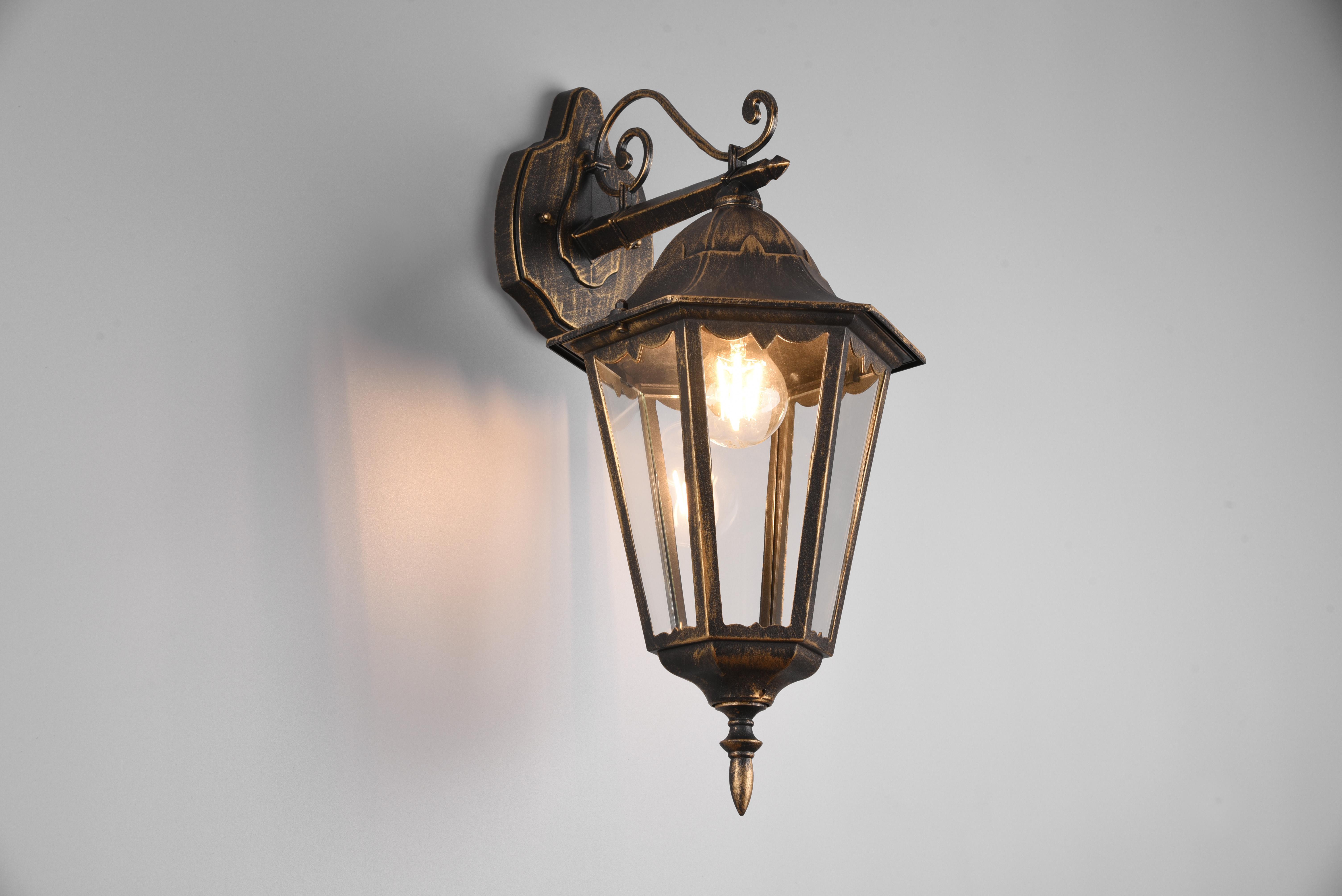 trio lighting mella applique da esterno down 6 lati futouchdimmerone di alluminio ruggine e vetro trasparente h. 51cm ip44 - foto 1