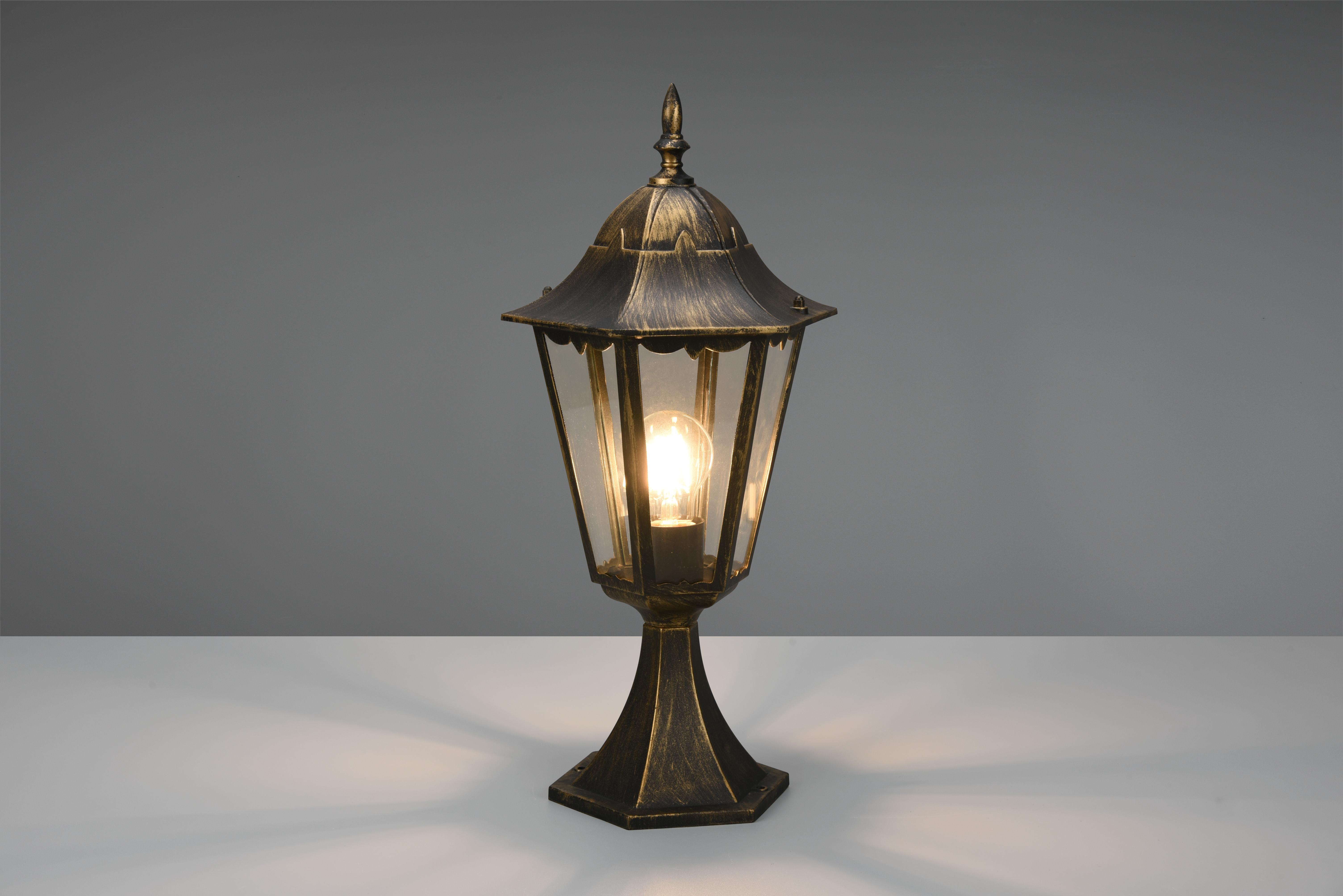 trio lighting mella palo segnaviali da esterno 6 lati futouchdimmerone di alluminio ruggine e vetro trasparente h. 51cm ip44 - foto 1