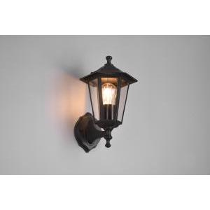 Pienza applique da esterno up 6 lati futouchdimmerone di alluminio nera e vetro trasparente h. 31cm ip44