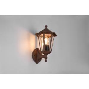 Pienza applique da esterno up 6 lati futouchdimmerone di alluminio ruggine e vetro trasparente h. 31cm ip44