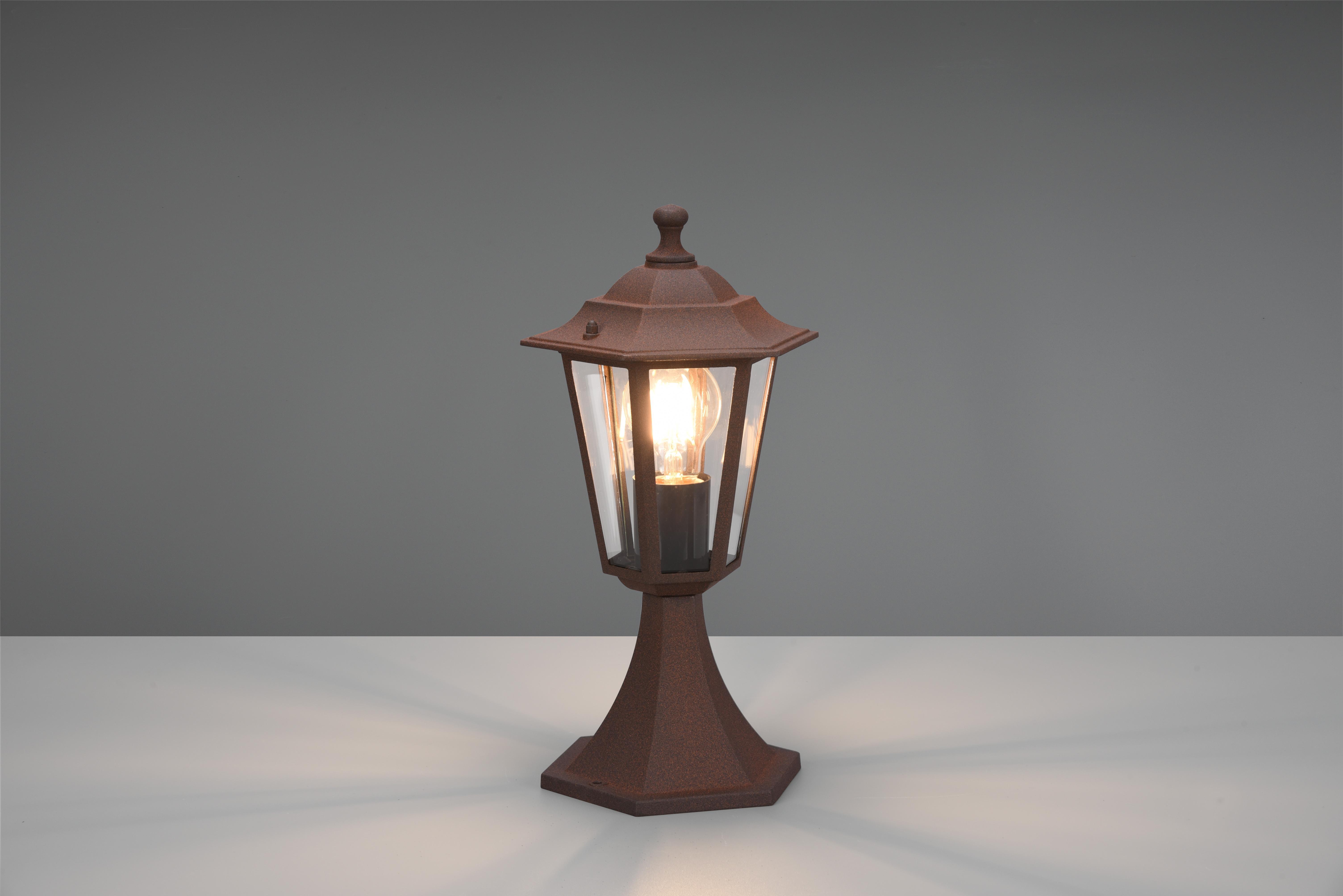 trio lighting pienza palo segnaviali da esterno 6 lati futouchdimmerone di alluminio ruggine e vetro trasparente h. 36cm ip44 - foto 1