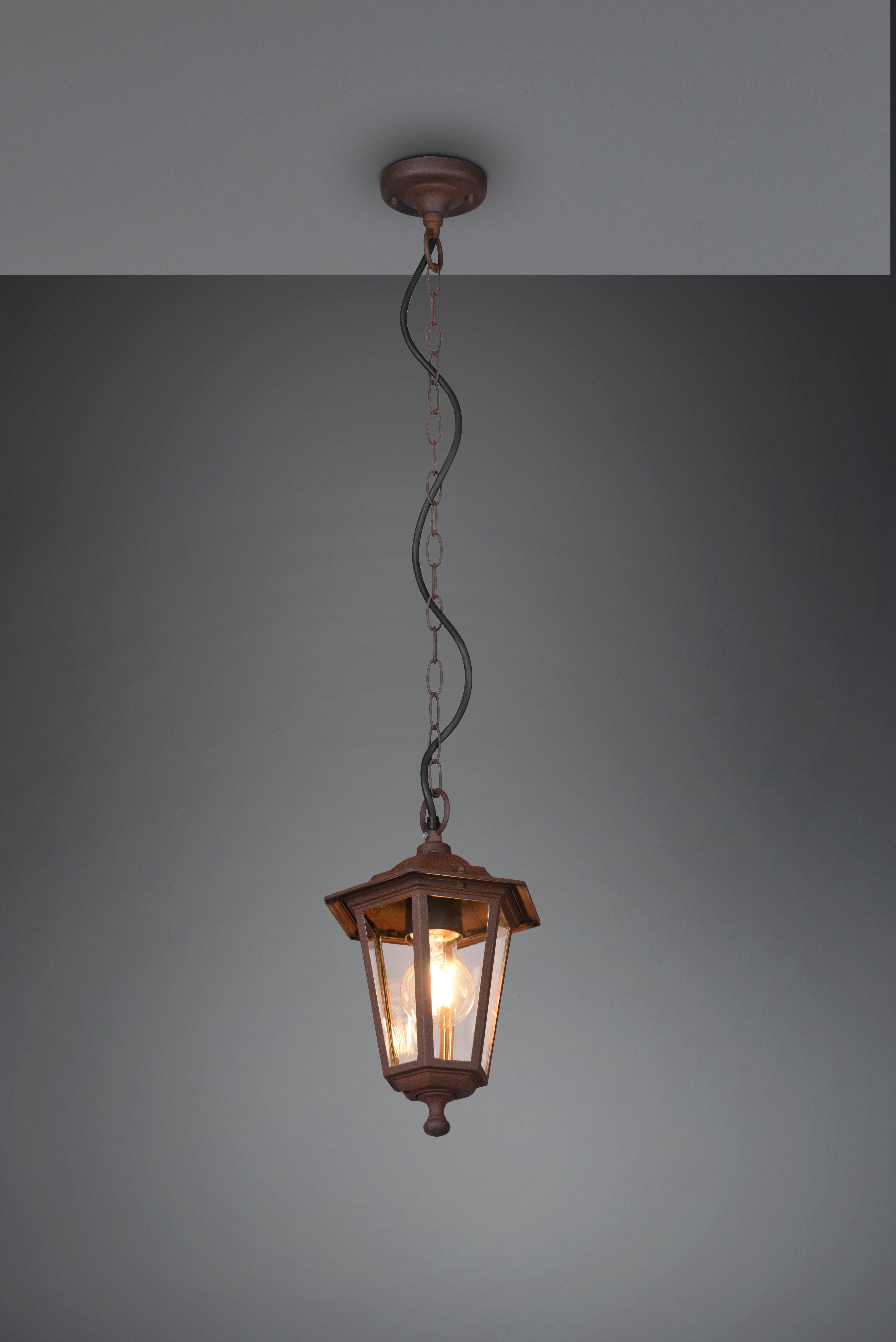 trio lighting pienza sospentouchdimmerone da esterno 6 lati futouchdimmerone di alluminio ruggine e vetro trasparente h. 83cm ip44 - foto 1