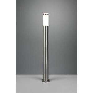 Trioto palo da esterno cilindro acciaio satinato e diffusore opale h. 80cm ip44