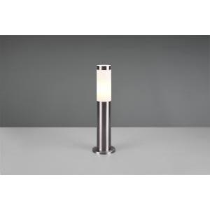 Trioto palo segnaviali da esterno cilindro acciaio satinato e diffusore opale h. 45cm ip44