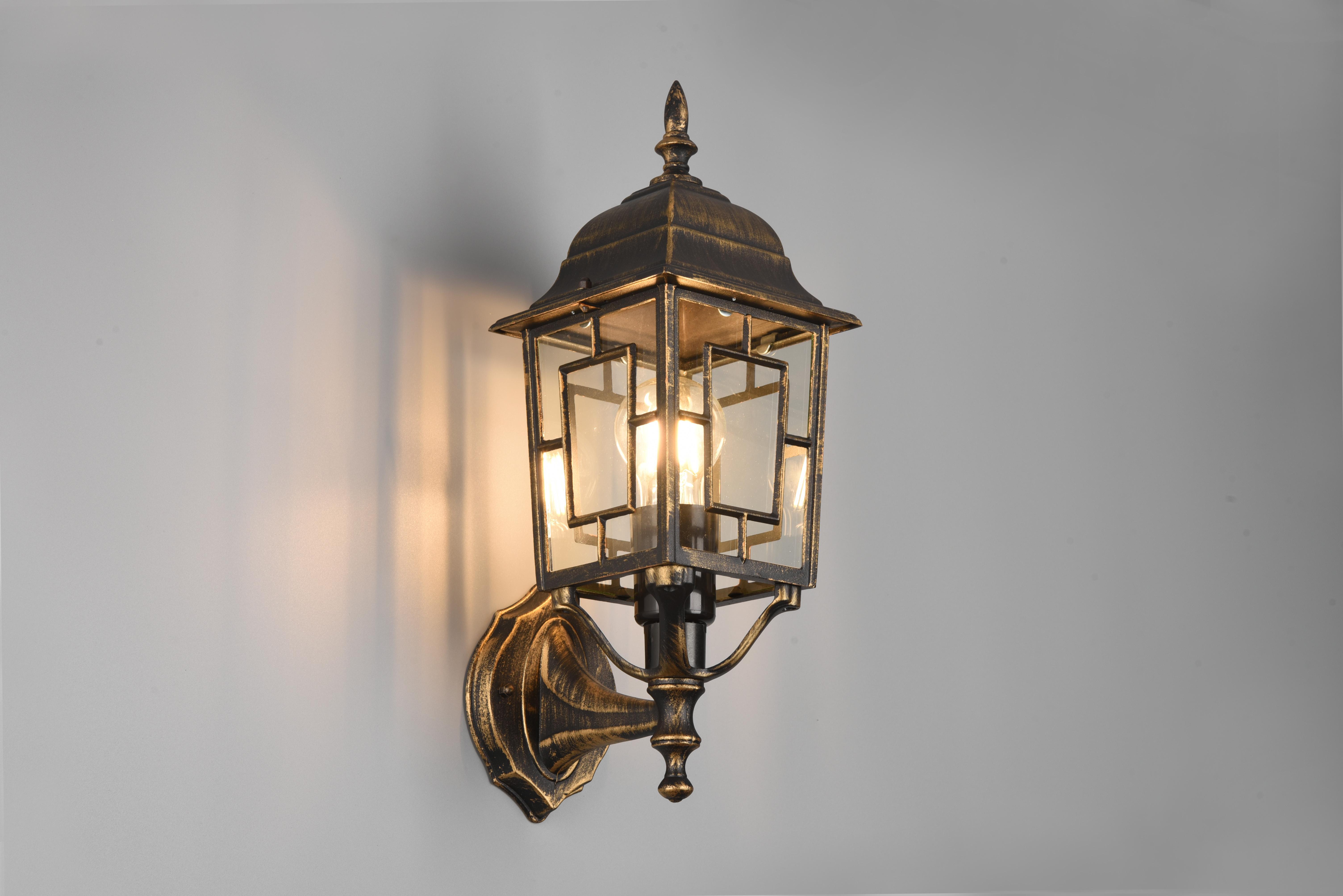 trio lighting volturno applique da esterno up 4 lati futouchdimmerone di alluminio ruggine con decoro in futouchdimmerone sul vetro e vetro trasparente h. 41cm ip44 - foto 1
