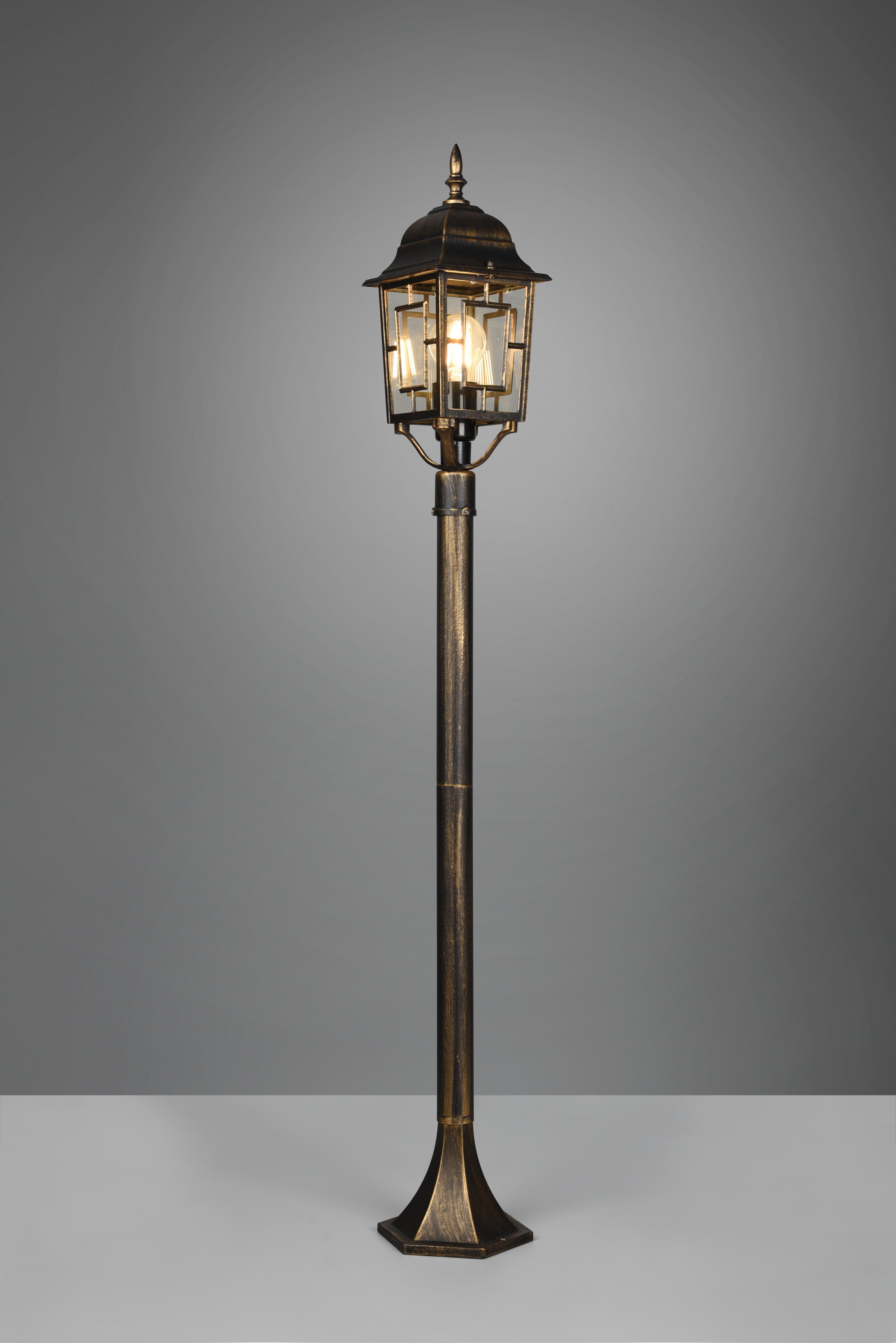 trio lighting volturno palo da esterno 4 lati futouchdimmerone di alluminio ruggine con decoro in futouchdimmerone sul vetro e vetro trasparente h. 100cm ip44 - foto 1