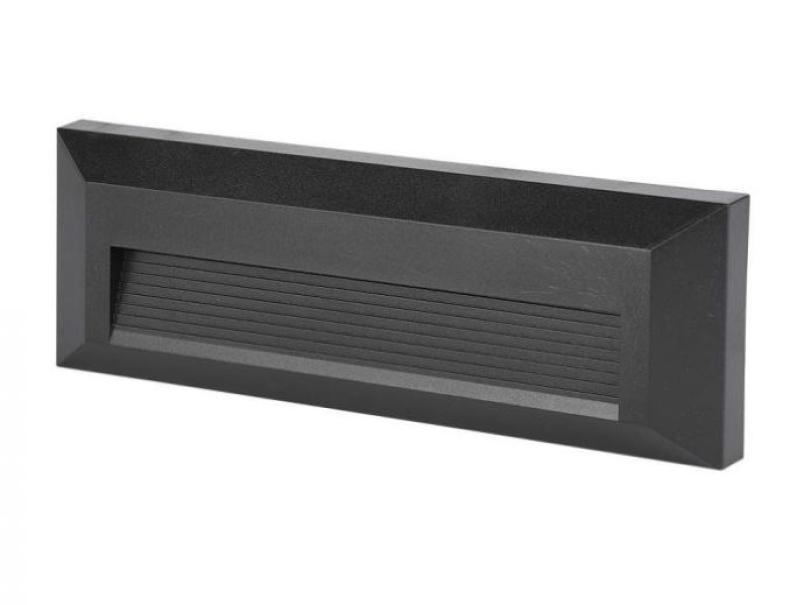 Segnapasso led V-tac rettangolare 3W 3000K nero VT-1162-B-N -1329 - 211329 01