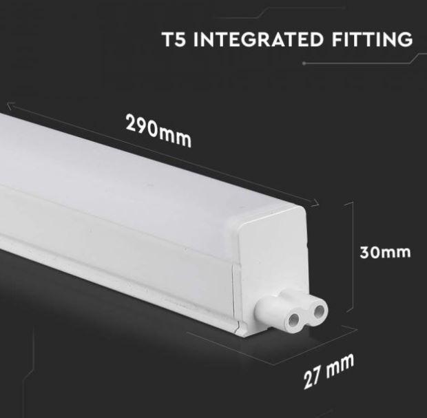 Reglette led T5 V-tac 4W 4000K 30cm-chip samsung VT-035-N - 21690 05