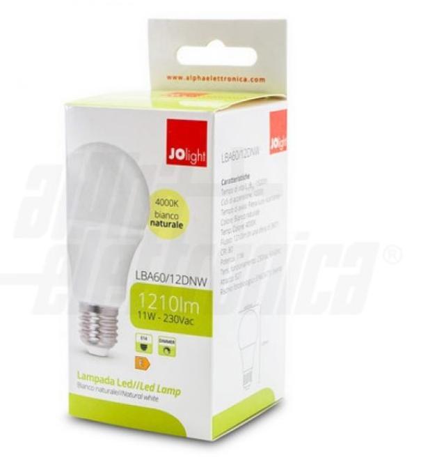 Lampadina led Alpha Elettronica 11W E27 4000K dimmerabile- LBA60/12DNW 02