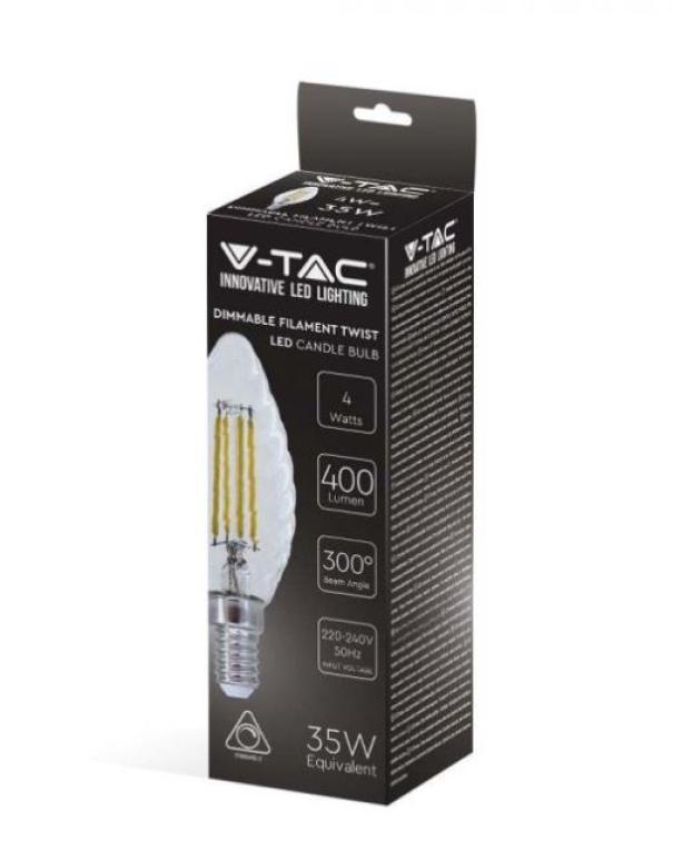 Lampadina led V-tac 4W E14 3000K dimmerabile VT-1985D-N -4367 - 214367 02