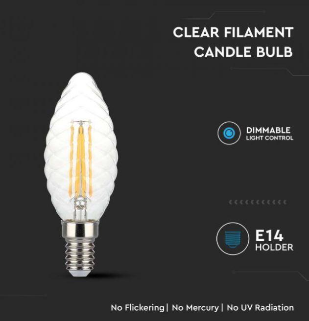 Lampadina led V-tac 4W E14 3000K dimmerabile VT-1985D-N -4367 - 214367 04