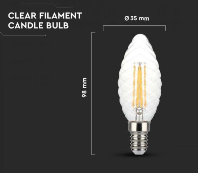 Lampadina led V-tac 4W E14 3000K dimmerabile VT-1985D-N -4367 - 214367 05