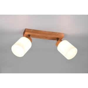 Assam barra 2 spots base legno con vetri bianchi l. 30cm