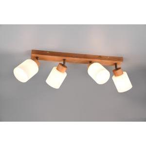 Assam barra 4 spots base legno con vetri bianchi l. 60cm