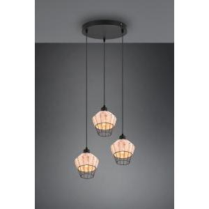 Borka sospentouchdimmerone 3 diffusori in rattan colore naturale d. 41cm