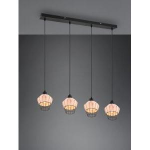 Borka sospentouchdimmerone 4 diffusori in rattan colore naturale l. 95cm