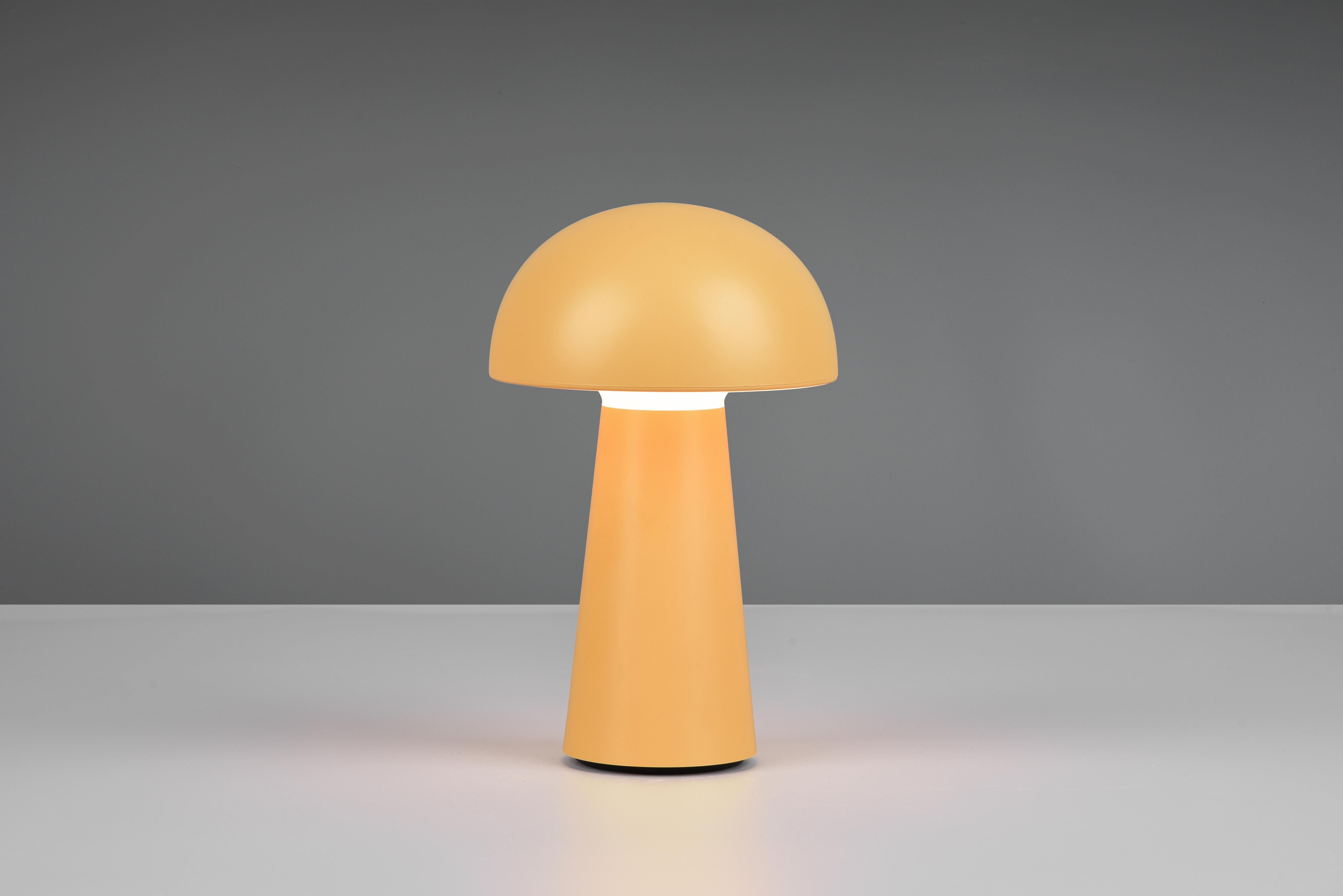 trio lighting lennon lampada led da appoggio da esterno ricaricabile con usb con accentouchdimmerone touch 4 intentouchdimmerta' giallo brillante h. 21,5cm ip44 - foto 1