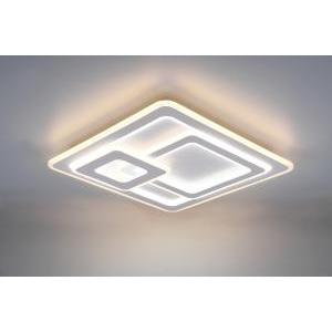 Mita plafoniera led bianca quadrati 3d con telecomando multifunzione regolazione intetouchdimmerta' e temperatura di colore l. 52cm