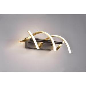 Sequence applique led spirale metallo ottone e nero con regolazione intentouchdimmerta' e temperatura di colore della luce con interruttore h. 47cm