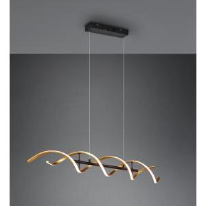 Sequence sospentouchdimmerone led spirale metallo ottone e nero con regolazione intentouchdimmerta' e temperatura di colore della luce con interruttore l. 105cm