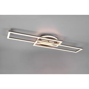 Twister plafoniera led rettangolare acciaio orientabile con base illuminata rotonda con telecomando multifunzione l. 90cm