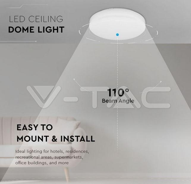 Plafoniera led V-tac 15W 6500K IP44 VT-8033-RD-N - 13899- 2113899 03