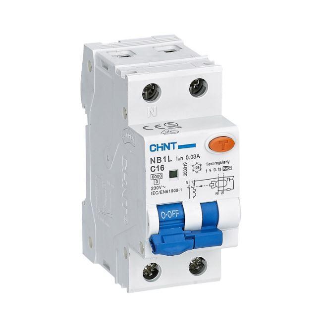 Interruttore magnetotermico differenziale Chint 1P+N 10A 300mA 6kA - 203277 01