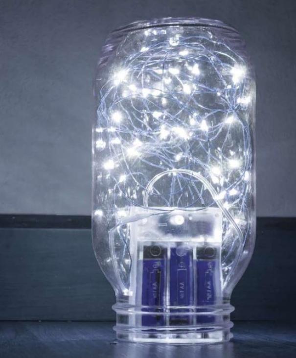 60 nano led luci di natale New Lamps a batteria-cavo da 6,5 metri 6400K- 51-161 02