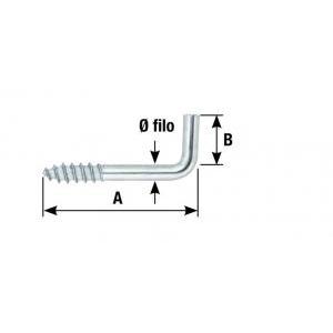 Rampino dritto  85000b20070f2-con filetto a legno-10 pezzi