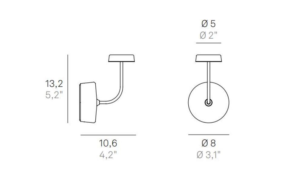 Lampada da parete led Zafferano Swap 4W 2700K bianco - LD1013B3 02