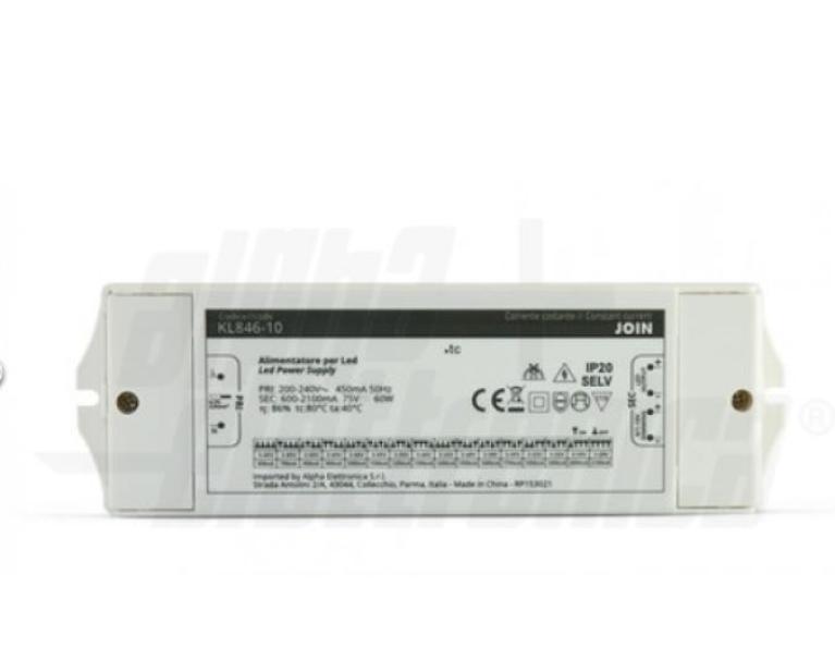 Alimentatore corrente costante per led Alpha Elettronica 60W 0.6-2,1A- KL846-10 02