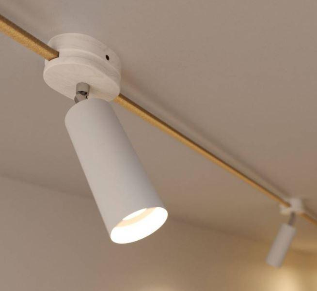 Fermaluce Creative-Cables Filu00e8 faretto con paralume Tub-E14 bianco - RLCAT32SPOT 02