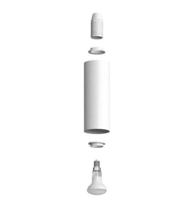 Fermaluce Creative-Cables Filu00e8 faretto con paralume Tub-E14 bianco - RLCAT32SPOT 03