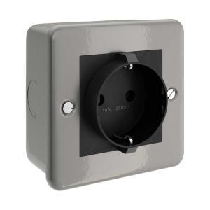 Scatola da parete  con presa schuko - in metallo ctbox-ger