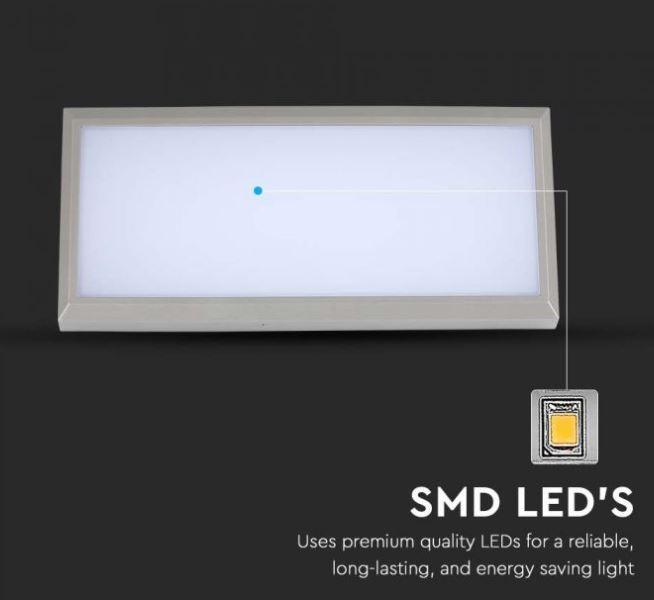 Lampada da parete led V-tac 12W 3000K IP65 grigio- VT-8054-N -8233 - 218233 02