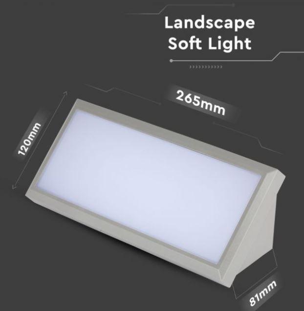 Lampada da parete led V-tac 12W 3000K IP65 grigio- VT-8054-N -8233 - 218233 03