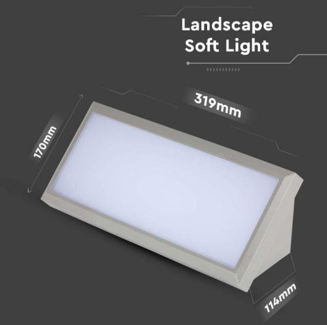 Lampada da parete led V-tac 20W 4200K IP65 grigio- VT-8055-N -8237- 218237 04